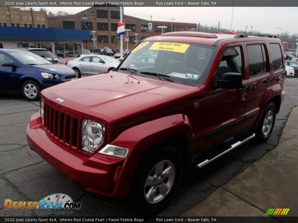 2010 Jeep Liberty Sport 4x4 Inferno Red Crystal Pearl / Pastel Pebble Beige Photo #4