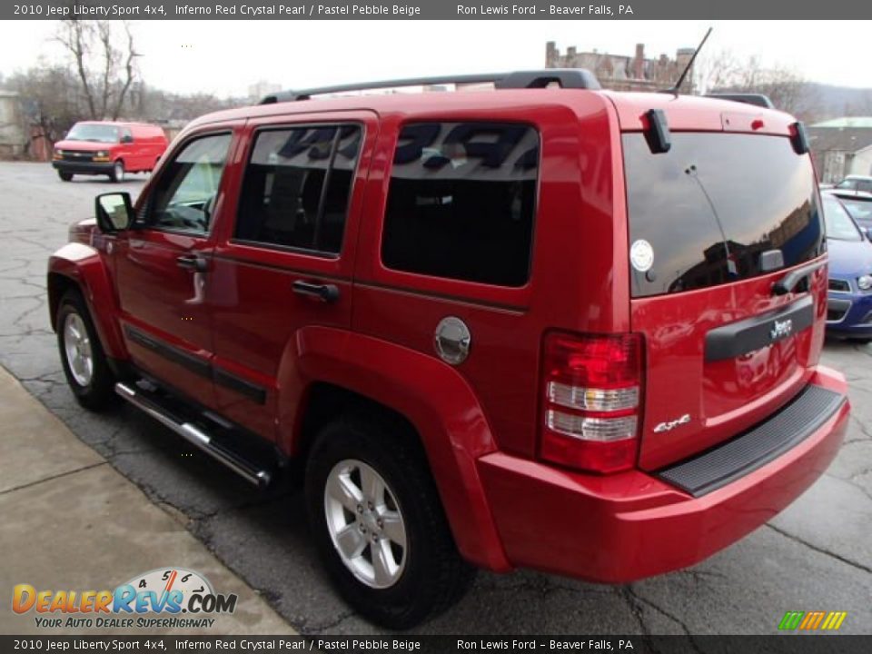 2010 Jeep Liberty Sport 4x4 Inferno Red Crystal Pearl / Pastel Pebble Beige Photo #6
