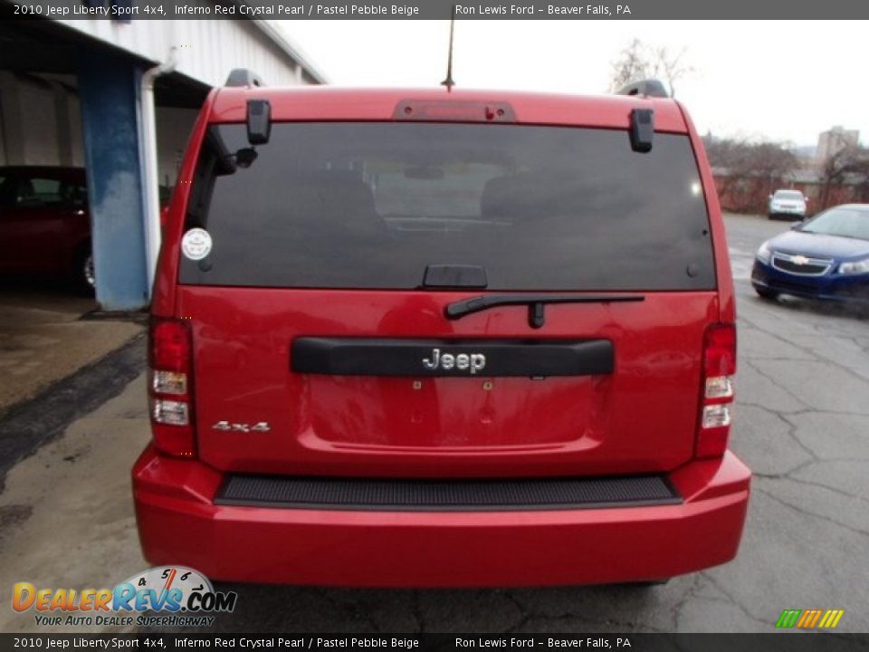 2010 Jeep Liberty Sport 4x4 Inferno Red Crystal Pearl / Pastel Pebble Beige Photo #7