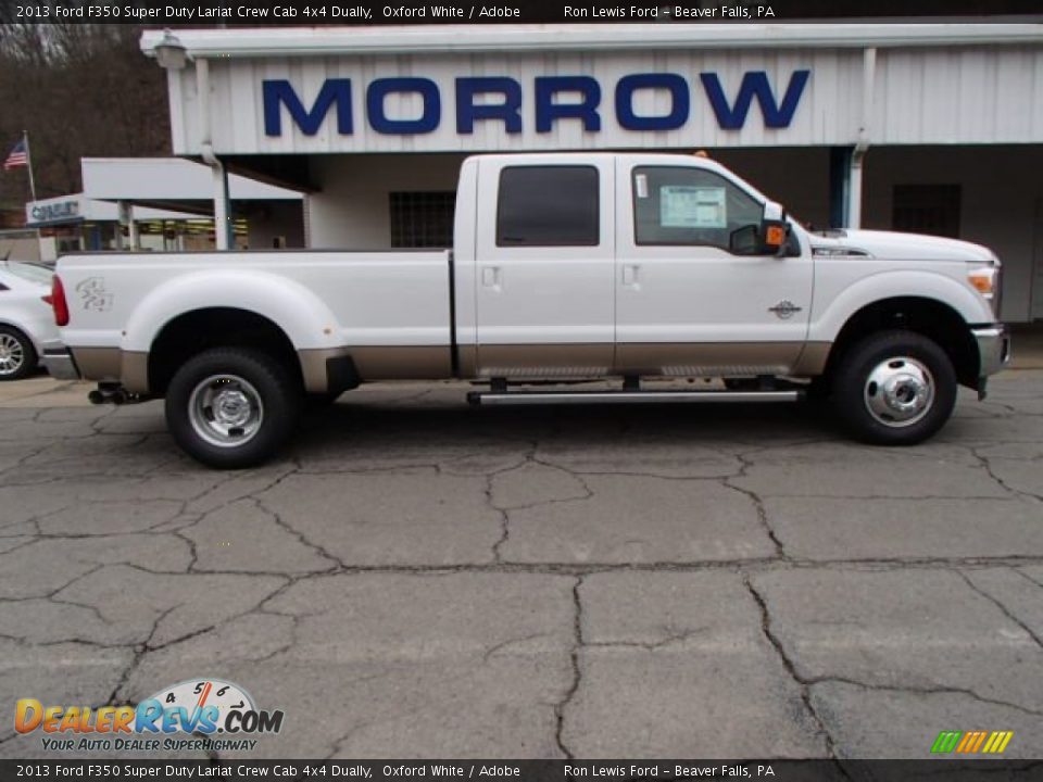 2013 Ford F350 Super Duty Lariat Crew Cab 4x4 Dually Oxford White / Adobe Photo #1