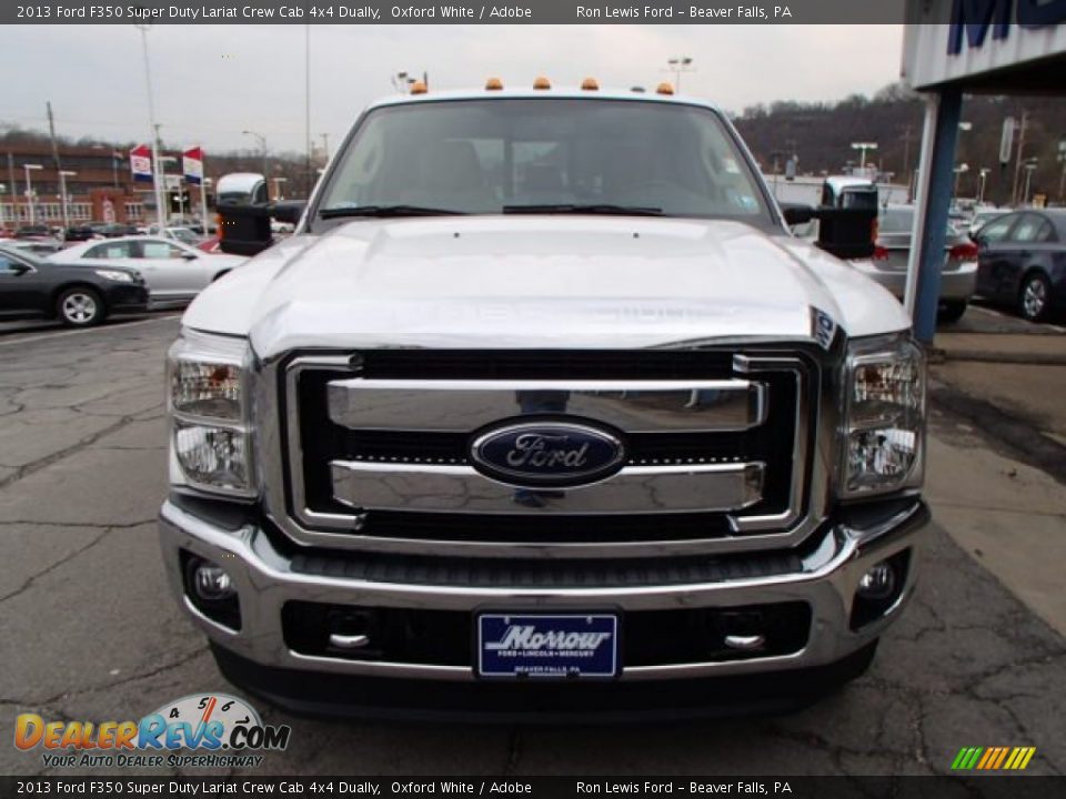 2013 Ford F350 Super Duty Lariat Crew Cab 4x4 Dually Oxford White / Adobe Photo #3