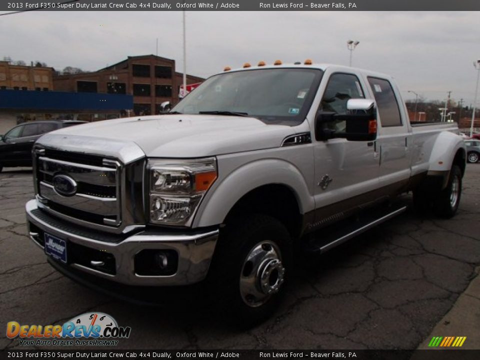2013 Ford F350 Super Duty Lariat Crew Cab 4x4 Dually Oxford White / Adobe Photo #4