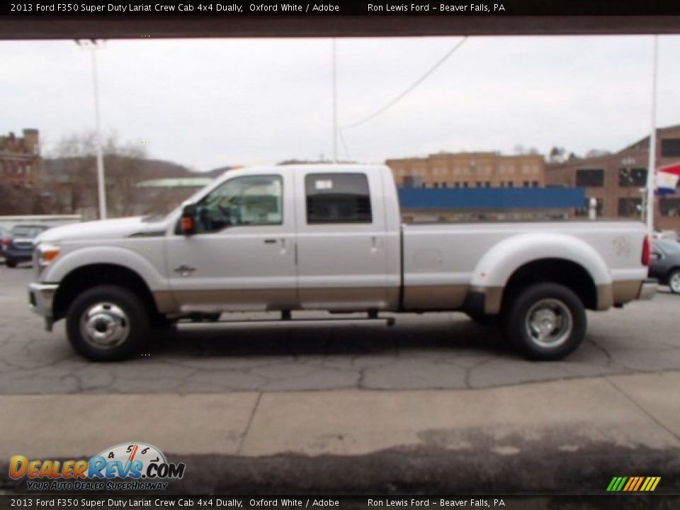 2013 Ford F350 Super Duty Lariat Crew Cab 4x4 Dually Oxford White / Adobe Photo #5