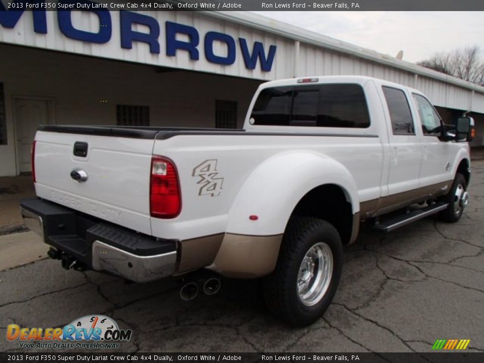 2013 Ford F350 Super Duty Lariat Crew Cab 4x4 Dually Oxford White / Adobe Photo #8
