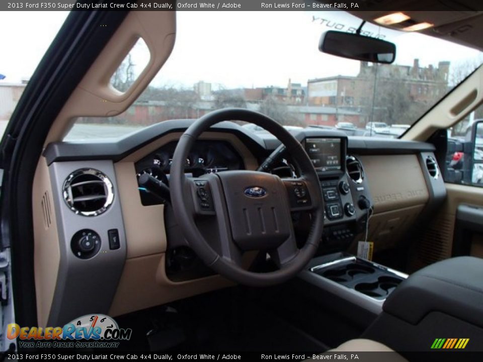 2013 Ford F350 Super Duty Lariat Crew Cab 4x4 Dually Oxford White / Adobe Photo #10