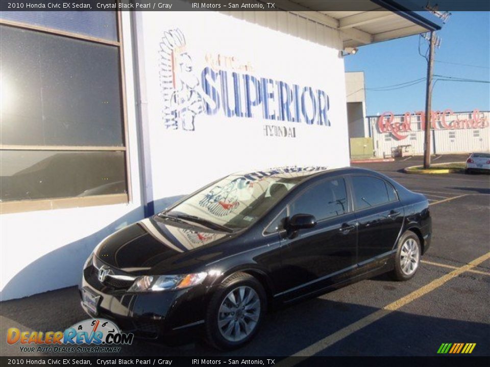 2010 Honda Civic EX Sedan Crystal Black Pearl / Gray Photo #1
