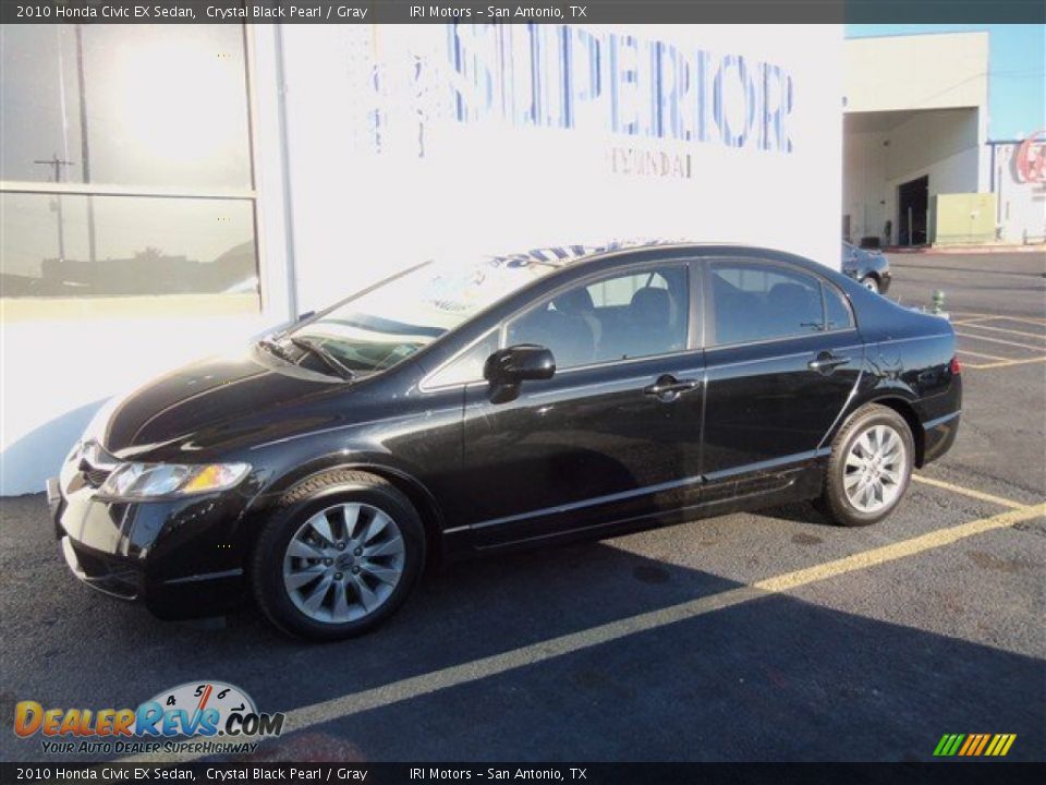 2010 Honda Civic EX Sedan Crystal Black Pearl / Gray Photo #4