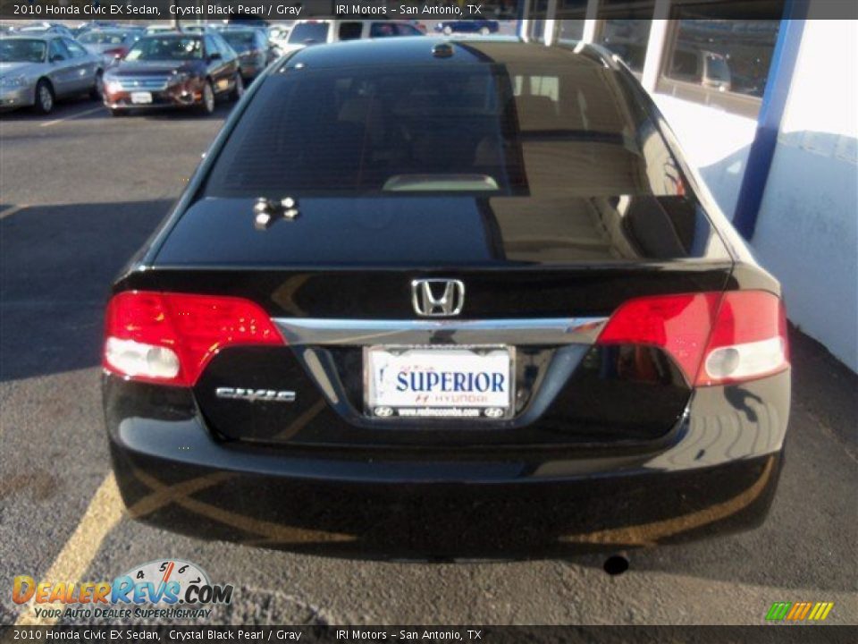 2010 Honda Civic EX Sedan Crystal Black Pearl / Gray Photo #6