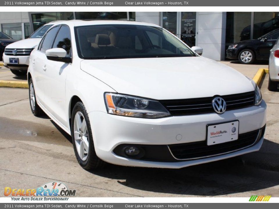 2011 Volkswagen Jetta TDI Sedan Candy White / Cornsilk Beige Photo #1