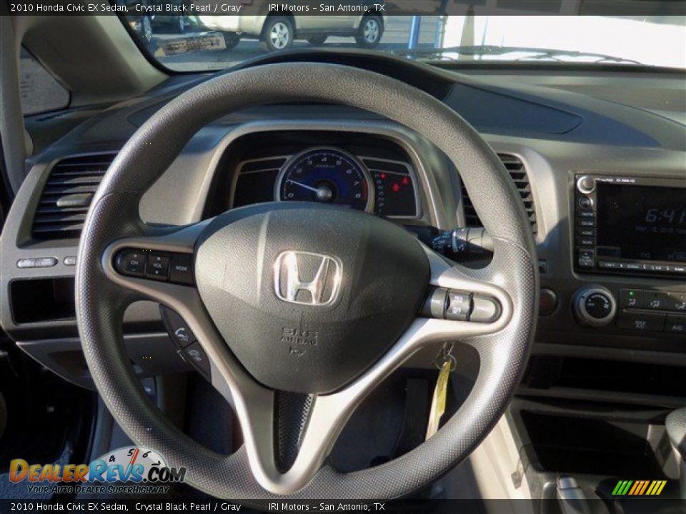 2010 Honda Civic EX Sedan Crystal Black Pearl / Gray Photo #13