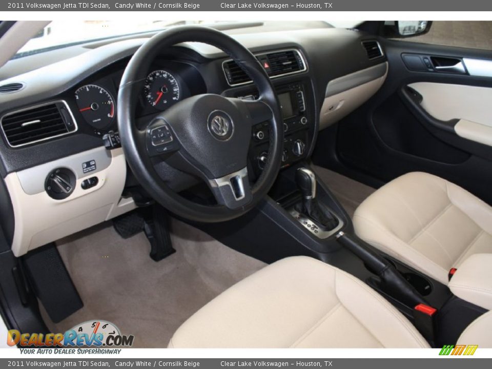 2011 Volkswagen Jetta TDI Sedan Candy White / Cornsilk Beige Photo #14