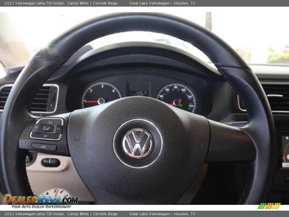 2011 Volkswagen Jetta TDI Sedan Candy White / Cornsilk Beige Photo #27