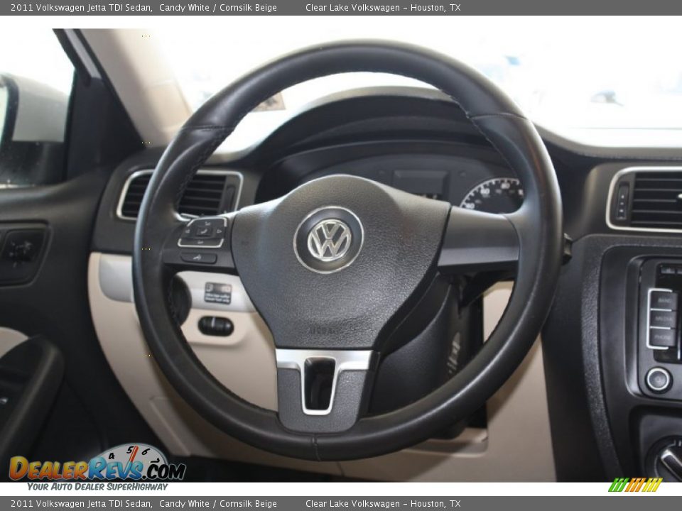 2011 Volkswagen Jetta TDI Sedan Candy White / Cornsilk Beige Photo #34
