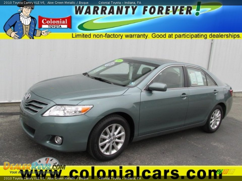 2010 Toyota Camry XLE V6 Aloe Green Metallic / Bisque Photo #1