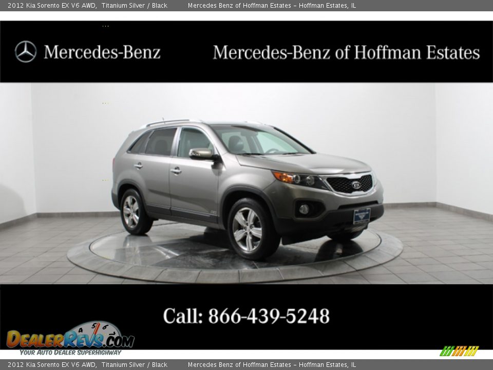 2012 Kia Sorento EX V6 AWD Titanium Silver / Black Photo #1
