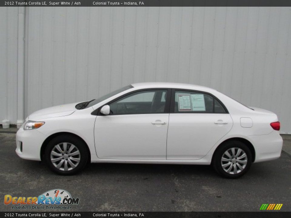2012 Toyota Corolla LE Super White / Ash Photo #2