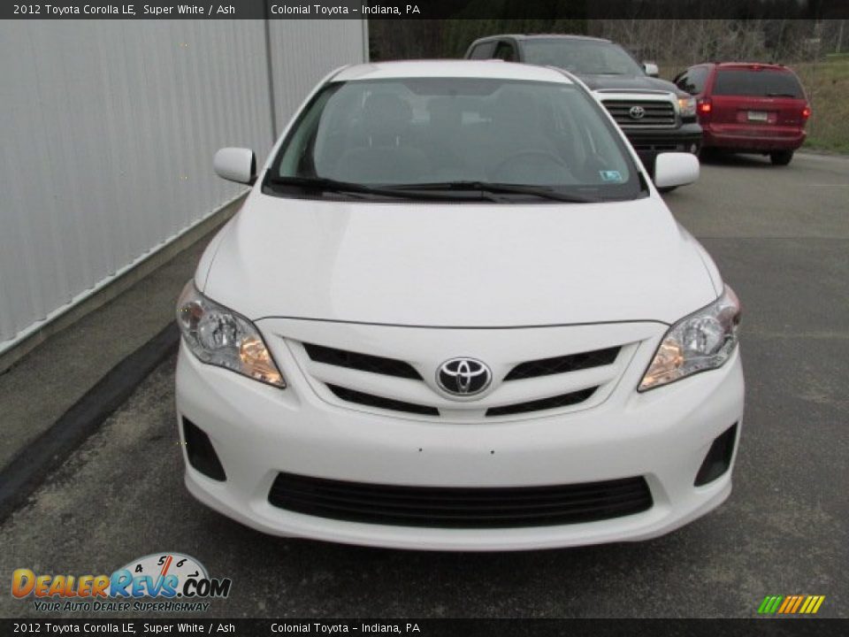 2012 Toyota Corolla LE Super White / Ash Photo #3
