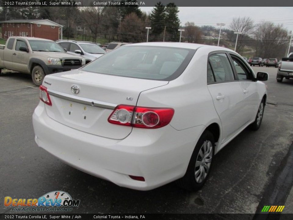 2012 Toyota Corolla LE Super White / Ash Photo #6