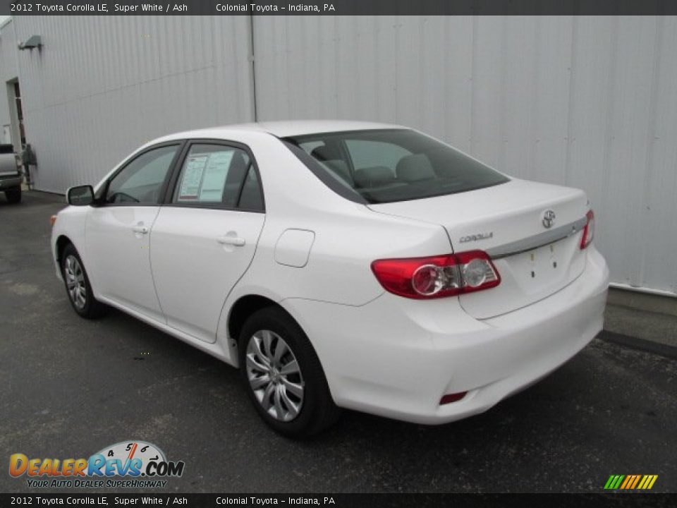 2012 Toyota Corolla LE Super White / Ash Photo #7