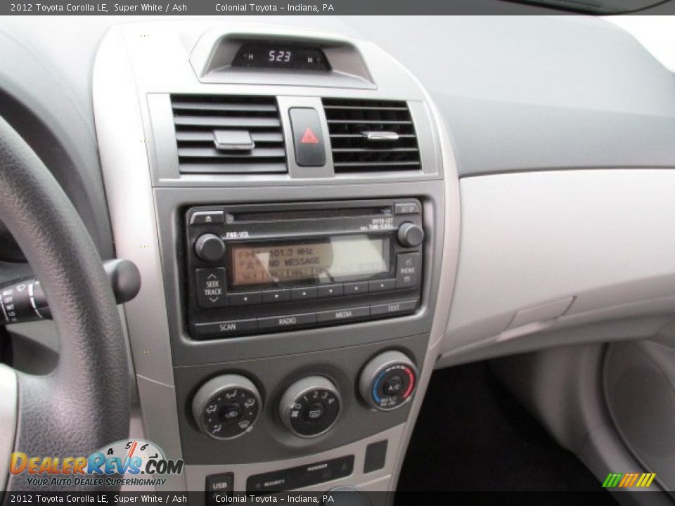 2012 Toyota Corolla LE Super White / Ash Photo #15