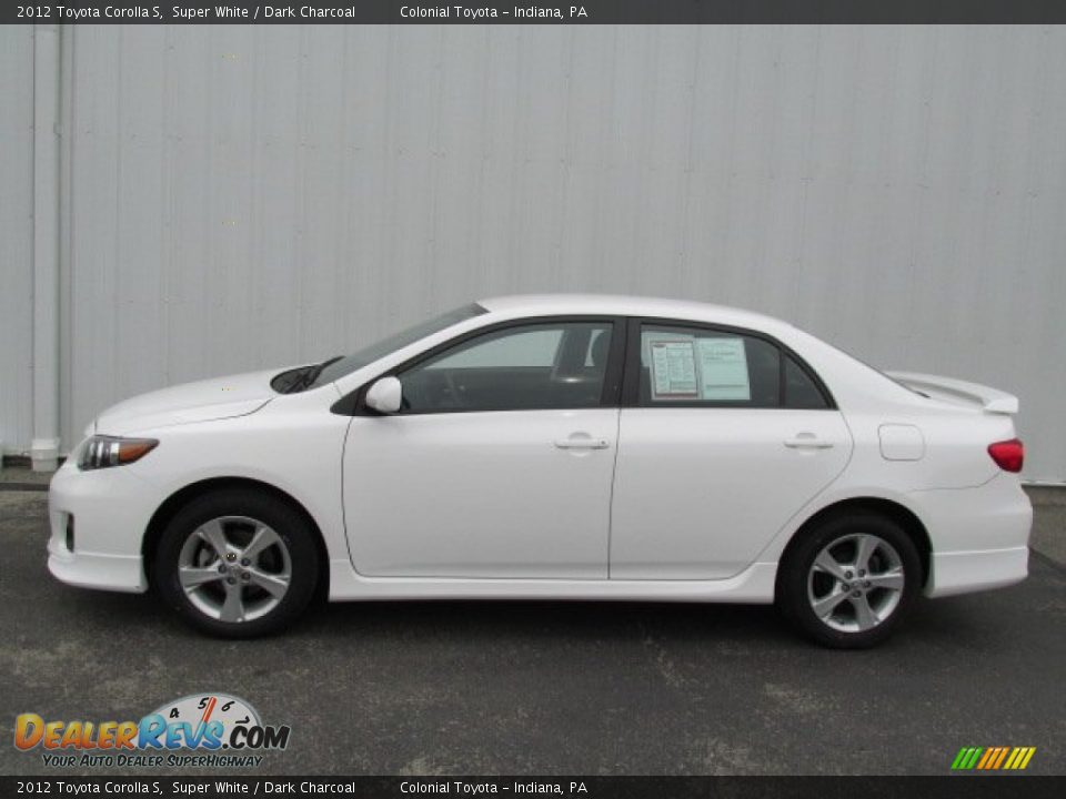 2012 Toyota Corolla S Super White / Dark Charcoal Photo #2