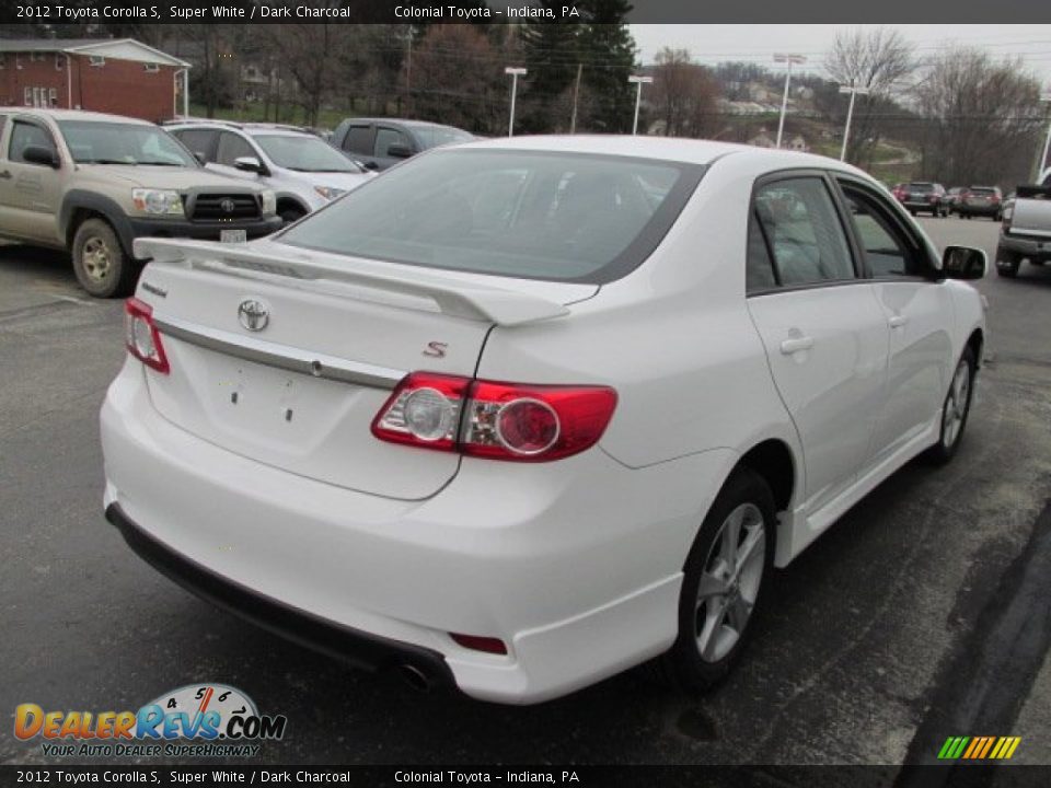 2012 Toyota Corolla S Super White / Dark Charcoal Photo #7