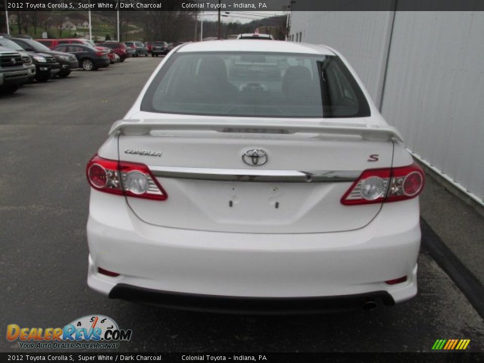 2012 Toyota Corolla S Super White / Dark Charcoal Photo #8
