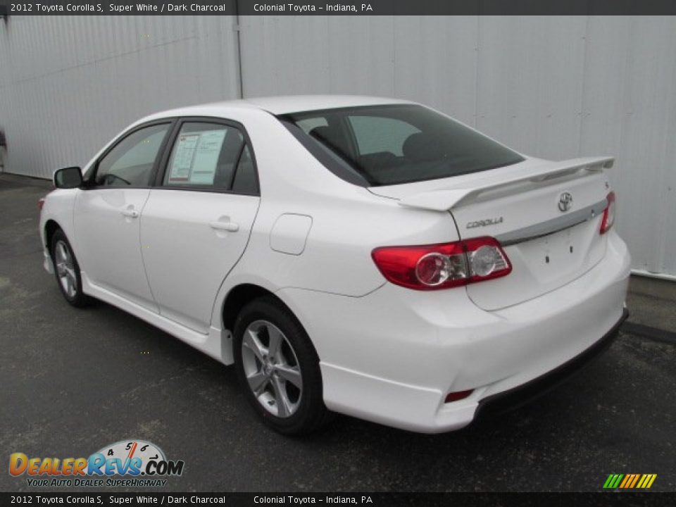 2012 Toyota Corolla S Super White / Dark Charcoal Photo #9