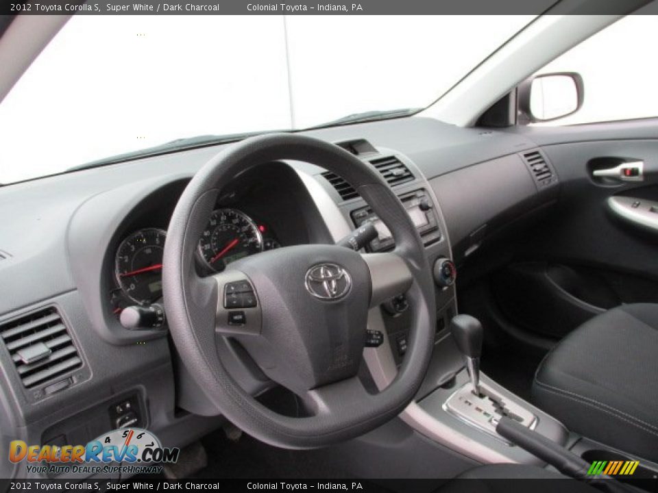 2012 Toyota Corolla S Super White / Dark Charcoal Photo #11