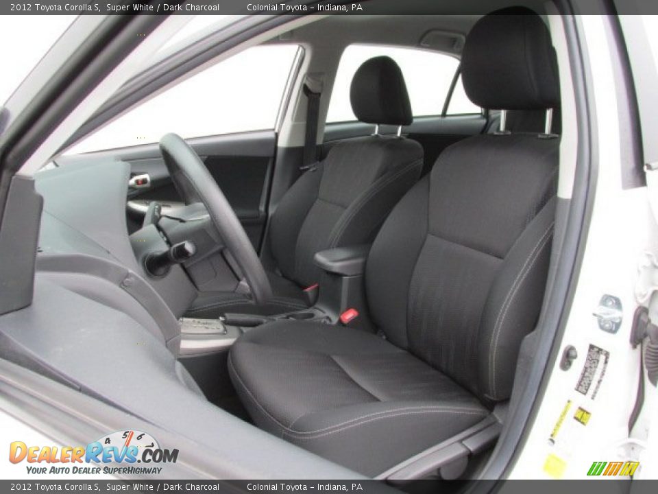 2012 Toyota Corolla S Super White / Dark Charcoal Photo #12