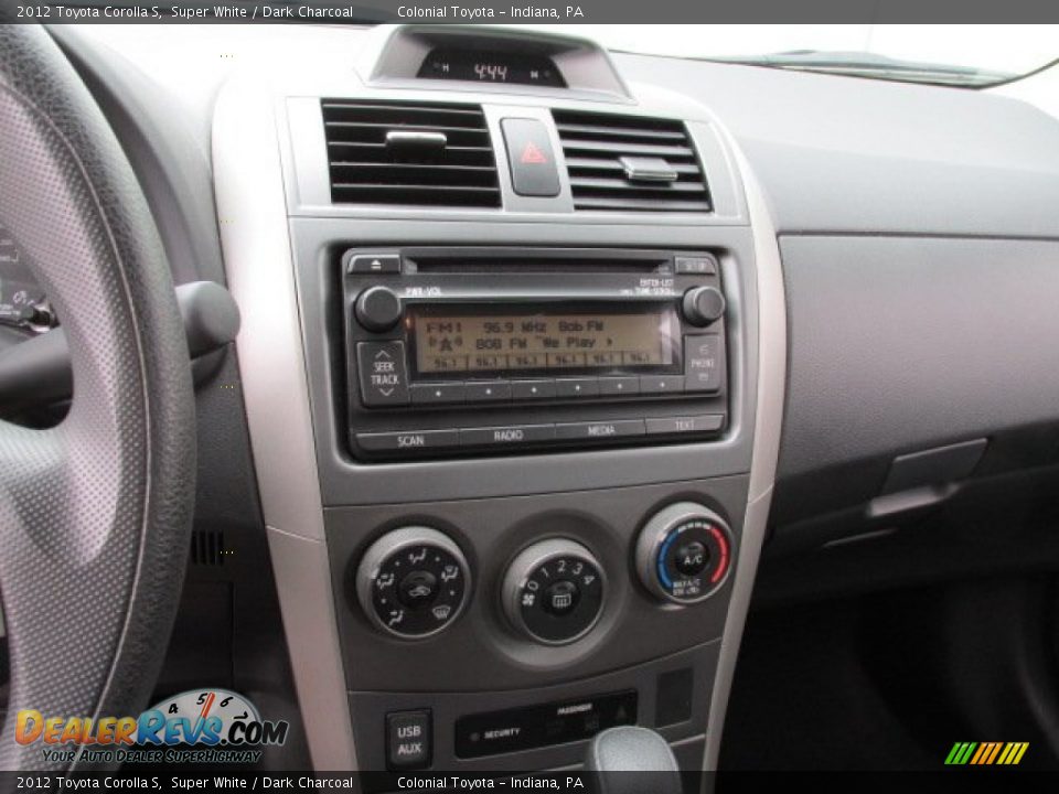 2012 Toyota Corolla S Super White / Dark Charcoal Photo #13