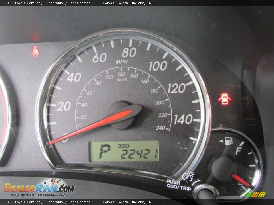 2012 Toyota Corolla S Super White / Dark Charcoal Photo #19