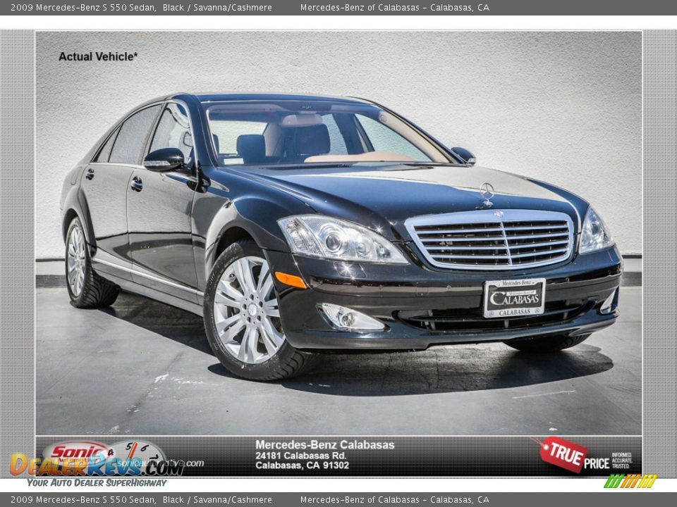 2009 Mercedes-Benz S 550 Sedan Black / Savanna/Cashmere Photo #1