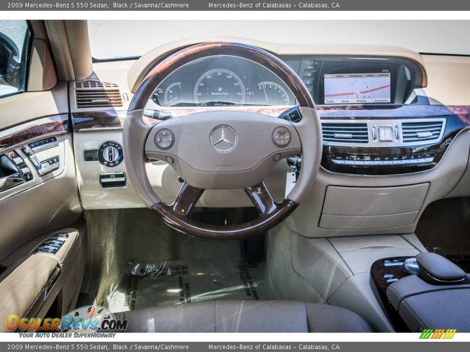 2009 Mercedes-Benz S 550 Sedan Black / Savanna/Cashmere Photo #4