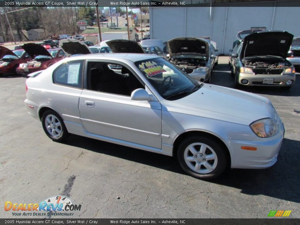2005 Hyundai Accent GT Coupe Silver Mist / Gray Photo #2