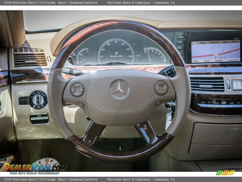 2009 Mercedes-Benz S 550 Sedan Black / Savanna/Cashmere Photo #24