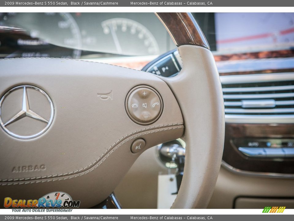 2009 Mercedes-Benz S 550 Sedan Black / Savanna/Cashmere Photo #25
