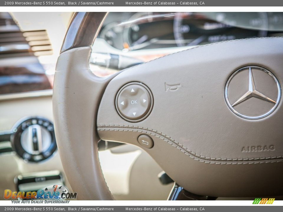 2009 Mercedes-Benz S 550 Sedan Black / Savanna/Cashmere Photo #26