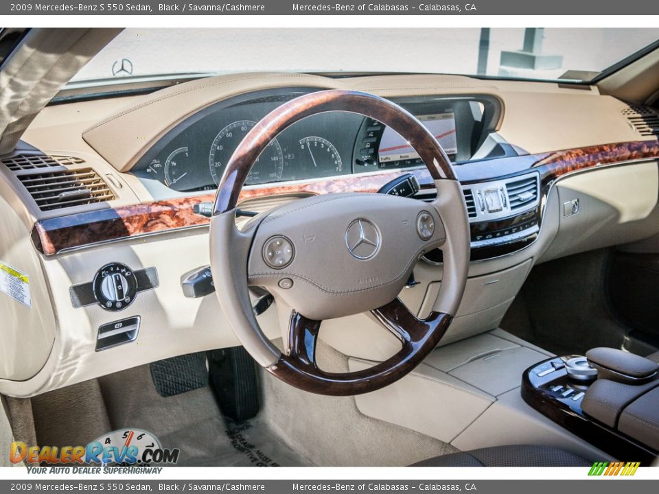 2009 Mercedes-Benz S 550 Sedan Black / Savanna/Cashmere Photo #27
