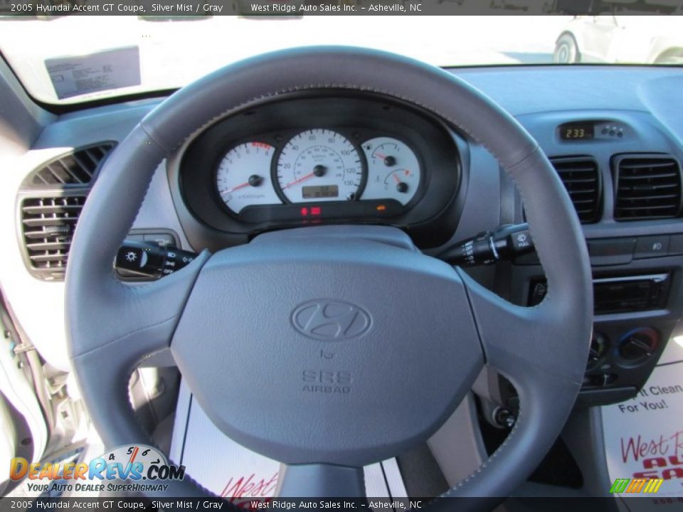 2005 Hyundai Accent GT Coupe Silver Mist / Gray Photo #19