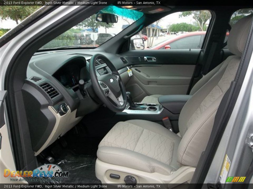 2013 Ford Explorer FWD Ingot Silver Metallic / Medium Light Stone Photo #17