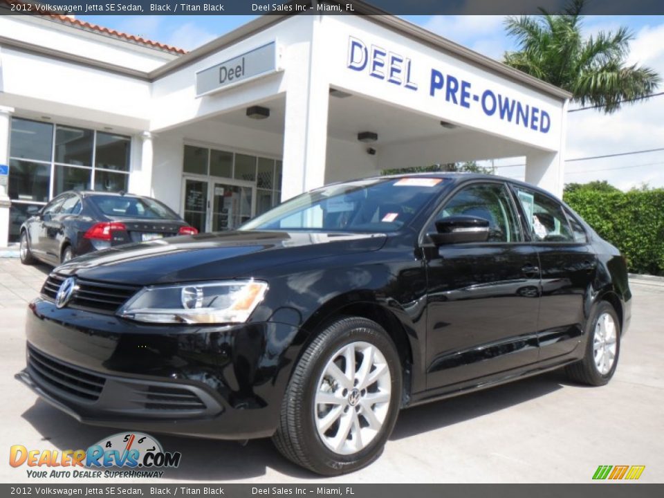 2012 Volkswagen Jetta SE Sedan Black / Titan Black Photo #1