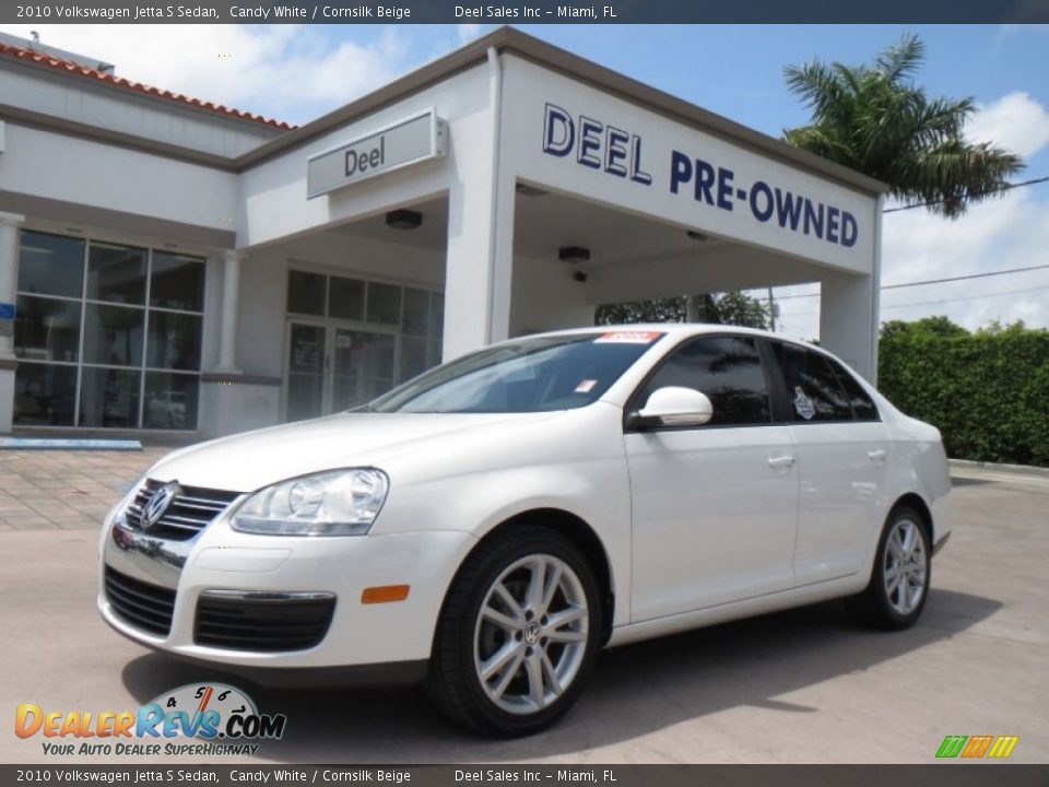 2010 Volkswagen Jetta S Sedan Candy White / Cornsilk Beige Photo #1