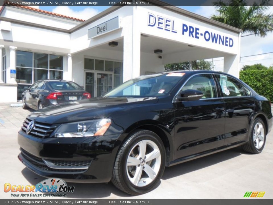 2012 Volkswagen Passat 2.5L SE Black / Cornsilk Beige Photo #1