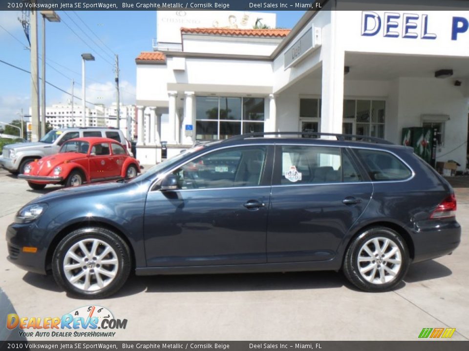 2010 Volkswagen Jetta SE SportWagen Blue Graphite Metallic / Cornsilk Beige Photo #2