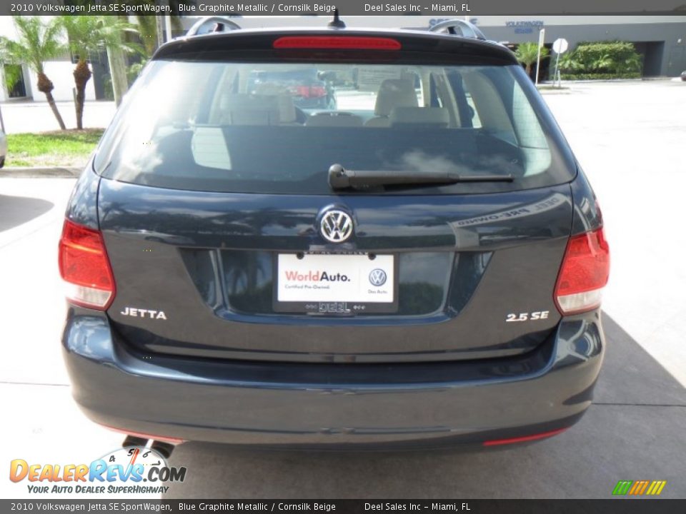 2010 Volkswagen Jetta SE SportWagen Blue Graphite Metallic / Cornsilk Beige Photo #4