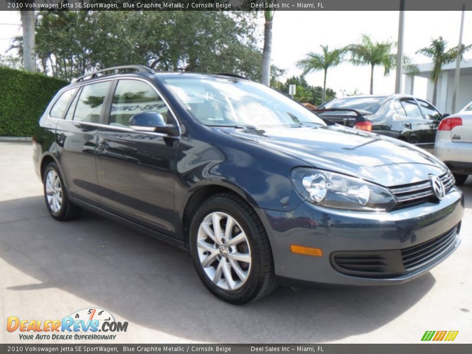 2010 Volkswagen Jetta SE SportWagen Blue Graphite Metallic / Cornsilk Beige Photo #7