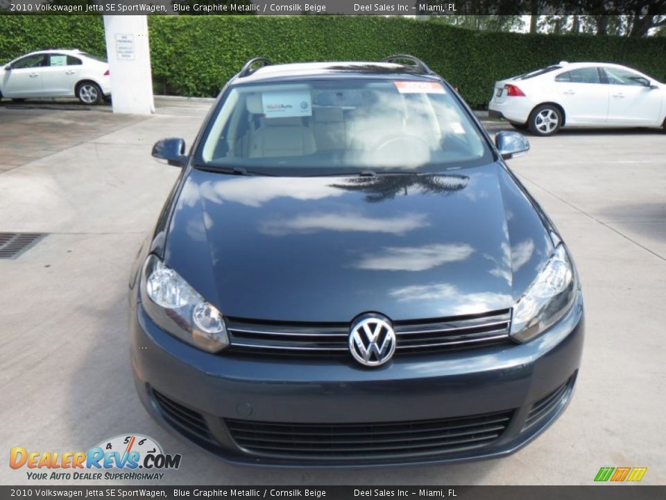 2010 Volkswagen Jetta SE SportWagen Blue Graphite Metallic / Cornsilk Beige Photo #8