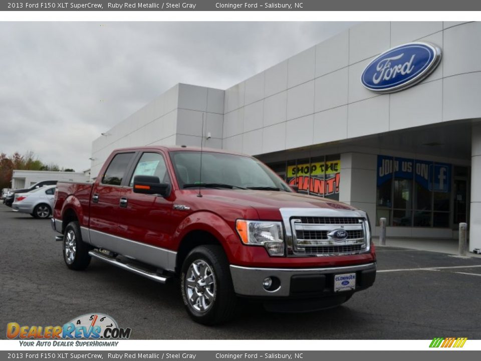 2013 Ford F150 XLT SuperCrew Ruby Red Metallic / Steel Gray Photo #1