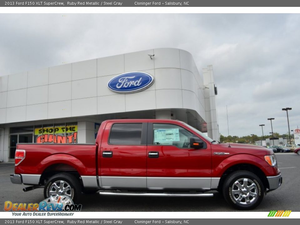 2013 Ford F150 XLT SuperCrew Ruby Red Metallic / Steel Gray Photo #2